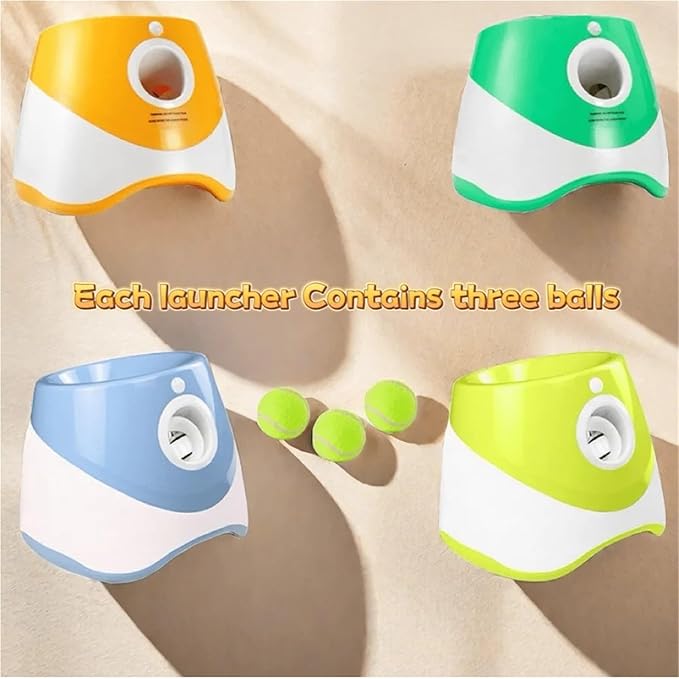 Dog Launcher Automatic Toy Tennis Throwing Pinball Machine Fun Interactive Throw Rechargable Catapult USB Charging(Green)