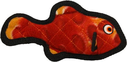 TUFFY - World's Tuffest Soft Dog Toy - Ocean Junior Fish - Red - Squeakers - Multiple Layers. Made Durable, Strong & Tough. Interactive Play (Tug, Toss & Fetch).Machine Washable & Floats