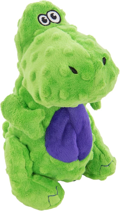 goDog Dinos T-Rex Squeaky Plush Dog Toy with Chew Guard Technology, Durable Fabric & Squeaker for Active Play, Green, Large