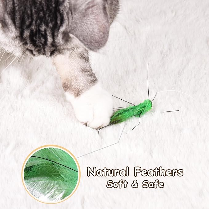ORSDA Cat Wand Toy, Cat Teaser Toy for Indoor Cats