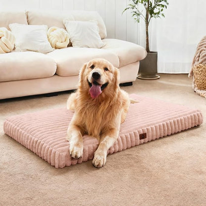 Orthopedic Dog Bed Medium Size Dog, Pet Beds with Waterproof Lining, Soft Short Plush Surface & Egg Crate Foam, Machine Washable Pet Mat with Removable Cover & Anti Slip Bottom