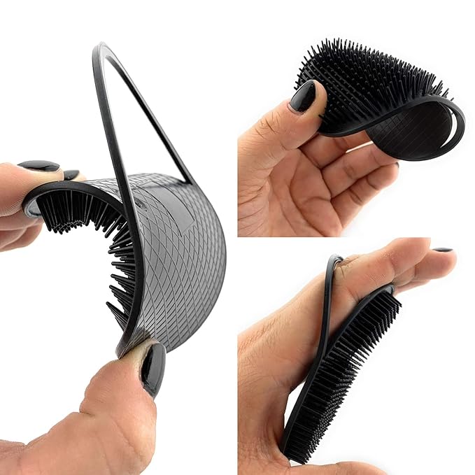 Pet Grooming Comb & Deshedding Tool for Dogs & Cats – 2 Pack, Black – Gentle Scalp Massager, Hair Remover, Reduces Shedding, Detangles Fur, Ideal for All Breeds & Coat Types