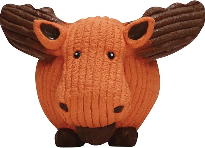 HuggleHounds Ruff-Tex Latex Ball Dog Toy - Dog Toys Rubber, Puppy Toys, Puppy Essentials, Heavy Duty Squeaky Ball for Small, Medium & Large Dogs, All Breeds - Morris Moose, Large