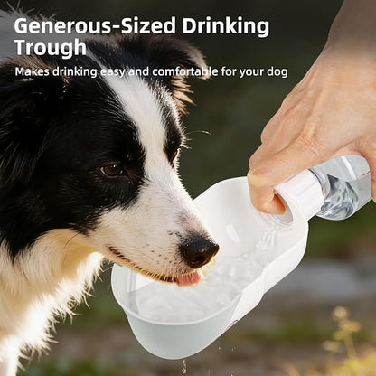 Dog Water Bottle, Leakproof Portable Water Bottle for Dogs, Dog Travel Water Bottles with Convenient Bottles Strap, Dog Travel Accessories for Walking, Hiking, Outdoor, Camping (17oz White)