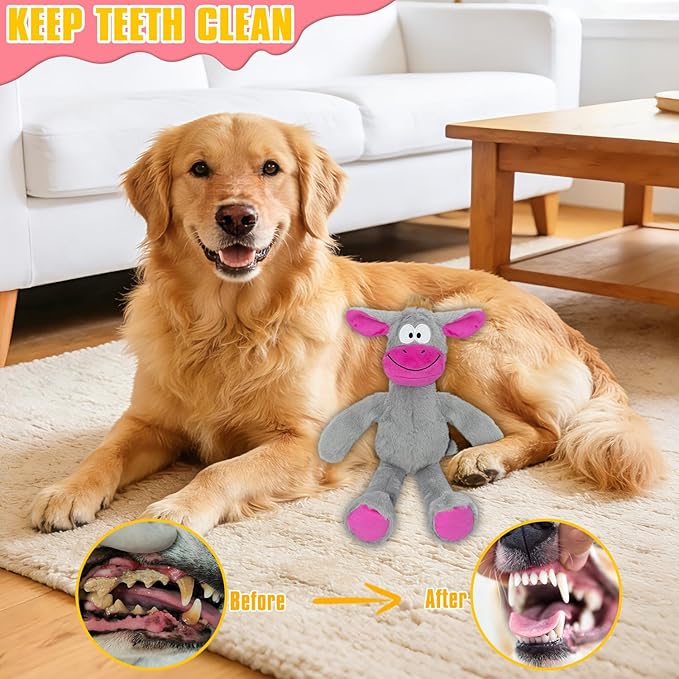 Squeak Dog Toys,Plush Chew Toys for Large Dogs, Crinkle Stuffed Animal Tail,Hands,Ears,Squeaky Interactive Toys for Small Medium Dogs,Keep Them Busy,not for Aggressive chew Dogs
