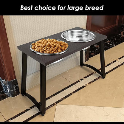 Elevated Dog Bowls for Extra Large Dogs with 2 X-Large Stainless Steel Dog Bowls -3000ML(100oz), 16.5" Tall Raised Dog Bowl Stand, Food & Water Bowls for Large Breed, Extra Large Dogs