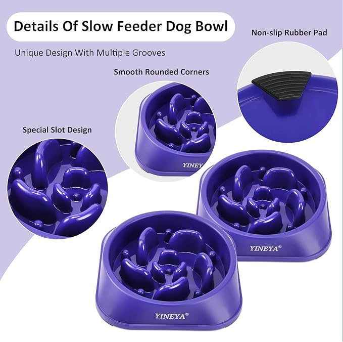 Slow Feeder Dog Bowls, Pet Supplies That Slow Down Eating, Pet Food Bowls, Maze Dog Puzzle Feeder for Medium Breed