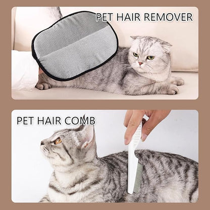 2pcs Set Pet Hair Remover Glove, Grooming Gloves for Dogs and Cats,Reusable Cat & Dog Hair Remover for Couch, Furniture (24X18CM)
