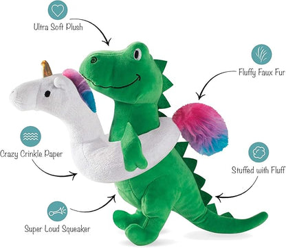 Fringe Studio Dog Toy, Summa Time Rex-Plush Pet Toy (289363) for All Breed Sizes, 1 Count (Pack of 1)