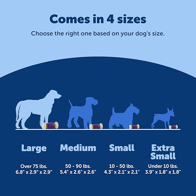 PetSafe Busy Buddy Nobbly Nubbly Treat Holding Dog Toy – Strong Chewers – Challenging - Treat Rings Included - Large