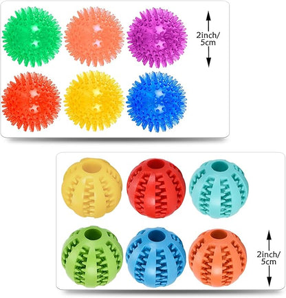 Small Dog Toy Balls, 12 Pcs Rubber Puppy Toy Balls for Ball Launcher, Dog Fetch Balls for Small Breeds 0-15 Lbs