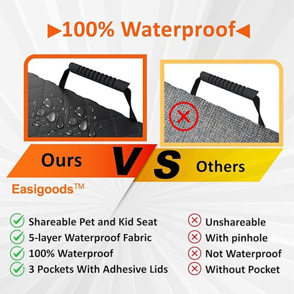 Waterproof,Scratch Resistant Car Backseat Cover for Dogs and Pets.Backseat Protector for Small,Medium,Large Cars SUV Truck.Mesh Window,Useful 3 Pockets,Kid-and-Dog Shareable Backseat