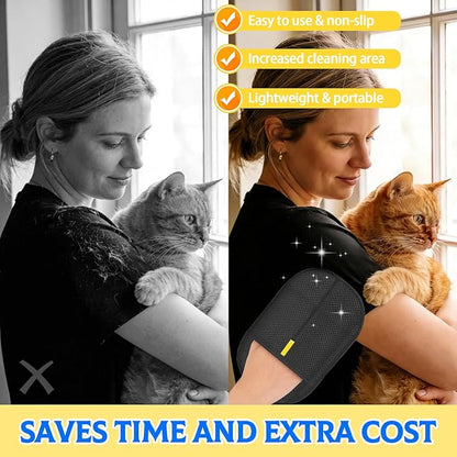 Pet Hair Removal Glove for Dogs & Cats, 2 Pack Newly Upgraded Reusable Electrostatic Pet Hair Glove, Magic Brush Pet Hair Remover Tool for Clothing, Couch, Carpet, Car Seat