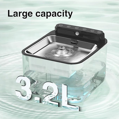 Wireless Cat Water Fountain Battery Operated,Water Fountains for Cats Indoor,108oz/3.2L Motion Sensor Pet Water Fountain,BPA-Free(3 Filters)