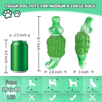 WinTour Tough Dog Toys for Large Dogs, Indestructible Dog Toy for Aggressive Chewers with Squeaky, Durable Chew Toys to Keep Them Busy for Medium and Large Breeds, Interactive Heavy Duty Bones
