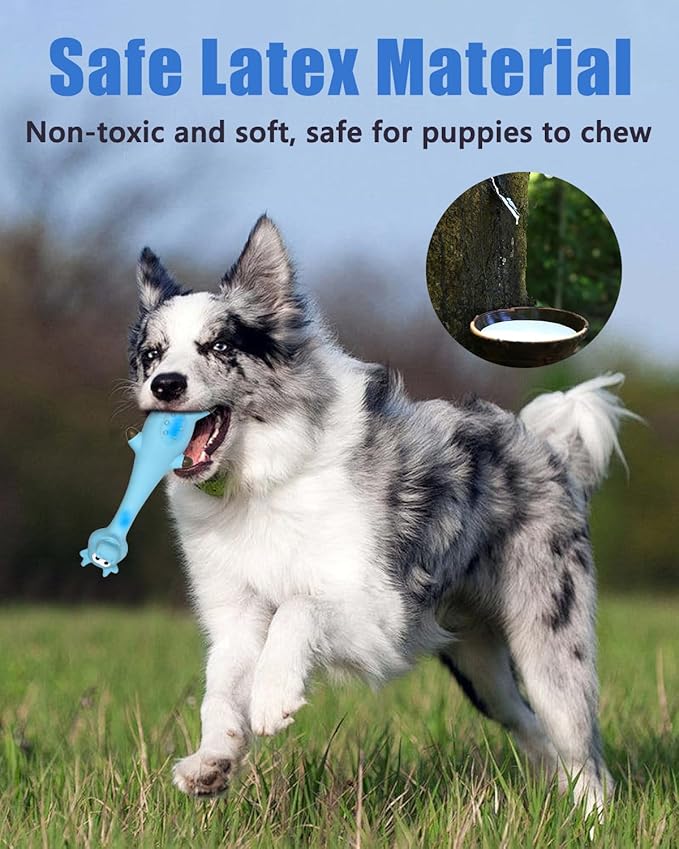 Dog Toys Squeaky, Funny Animal Interactive Latex Rubber Squeak Pet Toy Pack for Puppy Small Medium Breed Dogs
