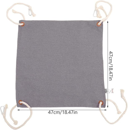 Adjustable Double-Sided Cat Hanging Hammock Bed, Reversible Small Animal Nest with Soft Fabric for Indoor Cage and Window Use, Light Gray Kitten Nest