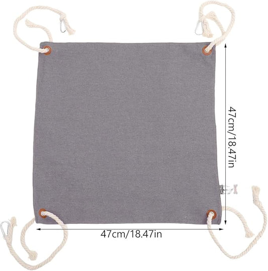 Uonlytech Adjustable Double-Sided Cat Bed Hammock with Wear-Resistant Fabric, Small Pet Hanging Sleeping Mat for Indoor Cats and Kittens, Light Gray Cage Hammock
