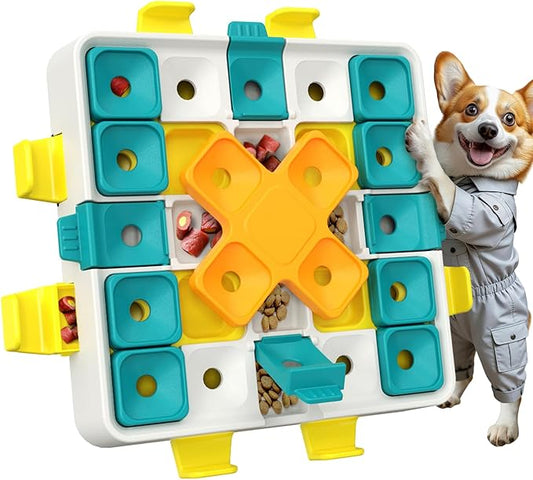 KADTC Large Size Dog Puzzle Toy, 2 Levels of Step-by-Step Challenge, 4 Ways to Play for Dogs Beginner to Advanced Mental Stimulation Toys, U.S. Brand