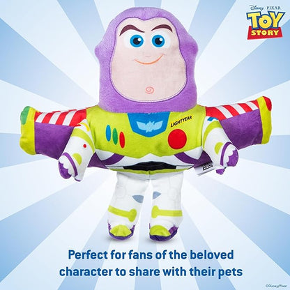 Disney for Pets Pixar’s Buzz Lightyear Plush Dog Toy - Ballistic Nylon Fabric Toy with Squeaker for Dogs - Officially Licensed Product, 9 Inch