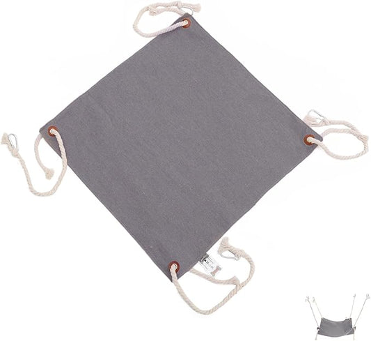 BESTYASH Adjustable Hanging Cat Hammock Bed Double-Sided Wear-Resistant Sleeping Nest for Cage Small Cats and Kittens Light Gray