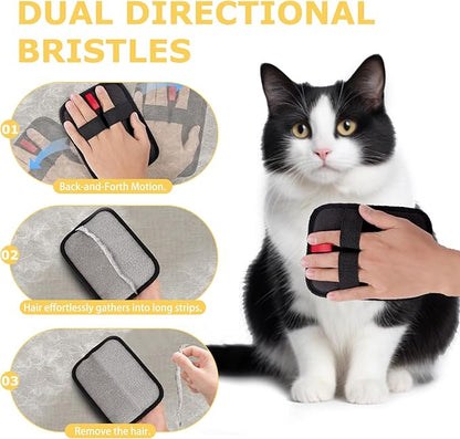 Pet Hair Removal Glove Brush – Reusable Grooming Tool for Cats and Dogs, Ideal for Clothing, Furniture, Carpets, Cat Beds, Car Seats, and More – Upgraded Static Fur Remover (1 Piece)