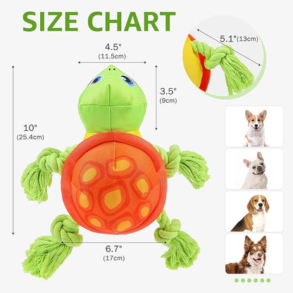 SCENEREAL Dog Toy for Medium Large Dogs- Floating Dog Toys Squeaky Toys for Water Pool Fetch, Halloween Interactive Pet Chew Toy Outdoor Interactive Play, Green Turtle