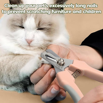 Self-Cleaning Cat Brush for Shedding with Cat Nail Clipper 2-Piece Set for Pets That Shed a Lot or Have Overgrown Nails,Including Long-Haired & Short-Haired Cats, Small & Medium Dogs, Rabbits and More