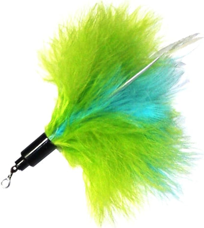 Pet Fit For Life - Retractable Feather Wand for Cats - Durable Interactive Cat Toy, Teaser Fishing Pole with Feather Lures - Fun Kitten Play Wand, 2 Feathers with String Attachment