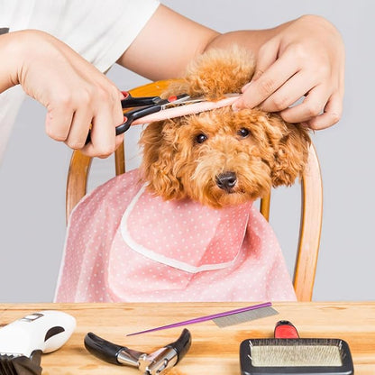 UPKOCH Pet Grooming Steel Comb for Dogs and Cats, Rat Tail Dematting Hair Removal Comb with Anti-tangle Design, Purple Metal Hairstyling Tool for Long-haired Pets