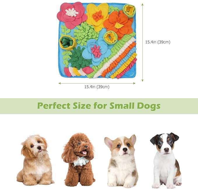 KeeKit Snuffle Mat for Dogs, Interactive Puzzle Feeding Game for Stress Relief & Foraging Skills, Non-Slip Portable Treat Feeding Mat for Small Medium Breed