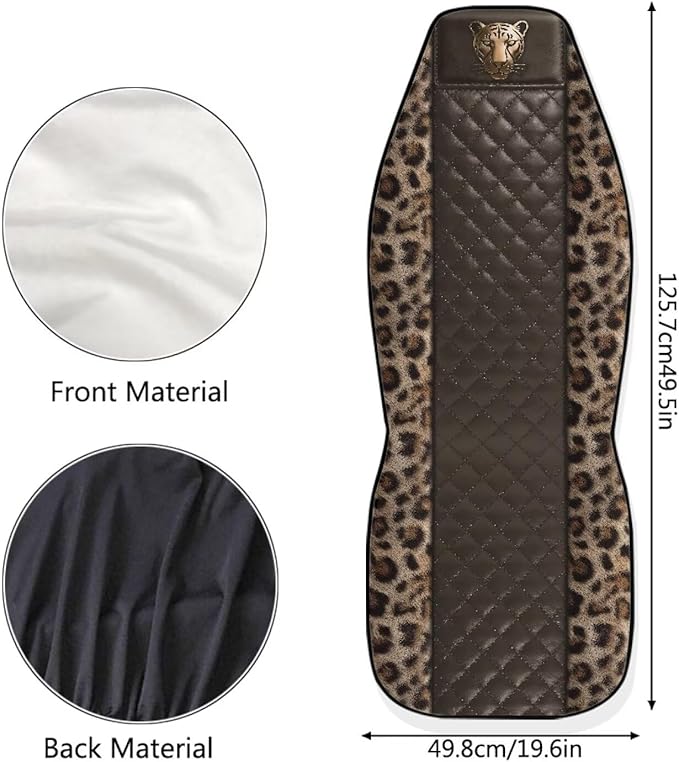 Leopard Automotive Seat Covers Seat Cover for Front Seats Only for Women Men Universal Fit for Cars, SUVs, Trucks Car Interior Accessories Seat Protector Brown