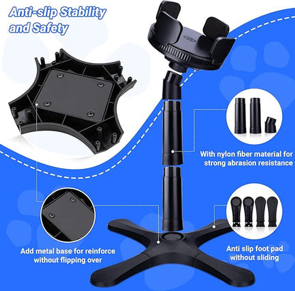Dog Bowls,Elevated Adjustable Dog Bowl Stand with 3 Heights & Tilted Feeding Design, Raised Stand Compatible with Medium & Large Breeds(2 Pack) Black