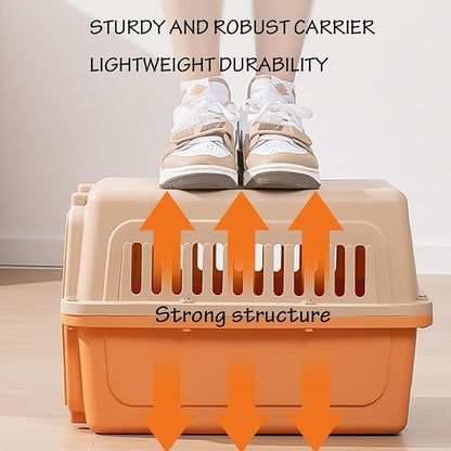 Pet Cage Carrier – Ventilated Travel Dog & Cat Crate with Removable Tray, Lightweight & Handheld