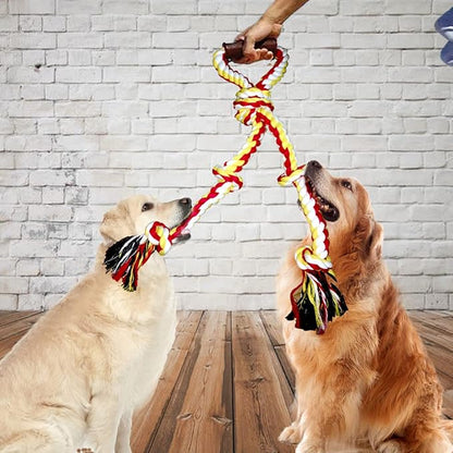 Large Dog Rope Toys for Aggressive Chewers - Pitbull Tug of War, Heavy Duty, Outdoor, Medium to Large Breed, Durable Dog Tug Toys with Handle