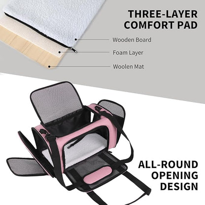 Carriers Soft-Sided Pet Carrier Pink for Medium Large Cats Dogs Undertake 35Lbs,Ventilated Mesh Windows,Top Load Cat Carrier with Airline Approved(X-Large,Pink)
