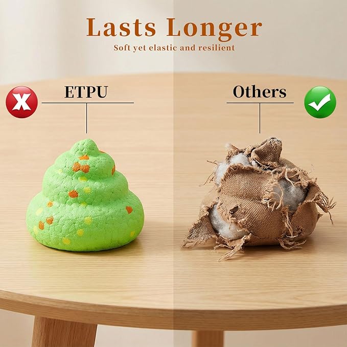 Interactive Funny Poop-Shaped Chew Sound Toy for Small and Medium-Sized Dogs, Durable ETPU Material, Used for Dog Playing and Training 2.7inch Puppy chew Toys for Teething High Elasticity