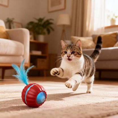 2 Packs Interactive Cat Toys for Indoor Cats,Automatic Moving Kitten Toys,Cat Toys for Bored Indoor Adult Cats,Smart Rechargeable Cat Enrichment Toys for Cats to Keep Them Busy, Cat Balls Pet Toys