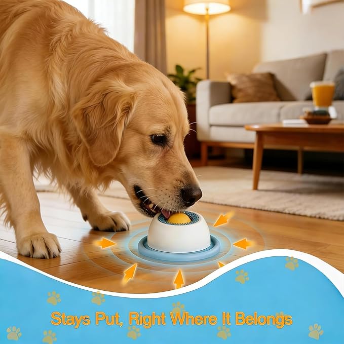 Upgraded Dog Lick Bowl, Dog Cat Enrichment Toys, Interactive Slow Feeder & Anxiety Relief Treat Dispenser with Non-Slip Base for Puppy Kitten Mental Stimulation. (Yellow-1PCS)