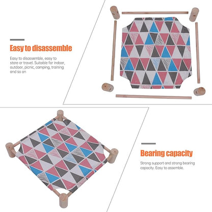 Detachable Pink Geometric Cat Hammock Bed Moisture-Proof Portable Cat Sleeping Bed for Seasons Washable Pet Accessory for Indoor