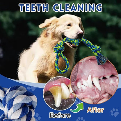Dog Rope Toys for Large & Medium Dogs – 3 Pack Heavy Duty Chew Toys for Aggressive Chewers, Durable Tug-of-War Ropes, 100% Cotton Dog Toys for Training & Teeth Cleaning