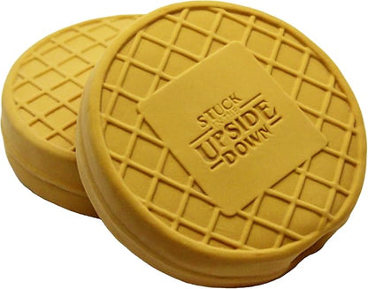 design LAB, Inc. Stranger Things Official Merchandise | Chew Toys for Dogs | 2-Pack Rubber Toy Waffles | Collectible Dog Toy Squeaks for Interactive Play