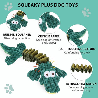 Squeaky Dog Toys for Large Dogs, Cute Puppy Toys, Plush Stuffed Pet Dog Toys with Crinkle Paper, Interactive Tug of War Dog Toys to Keep Them Busy for Small Medium Big Dogs