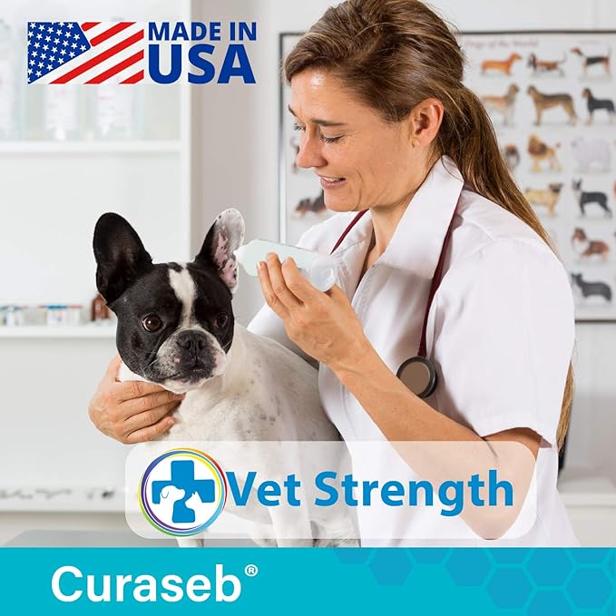 Curaseb Dog Ear Infection Treatment Solution – Soothes Itchy & Inflamed Ears – Cleans Debris and Buildup - 8oz