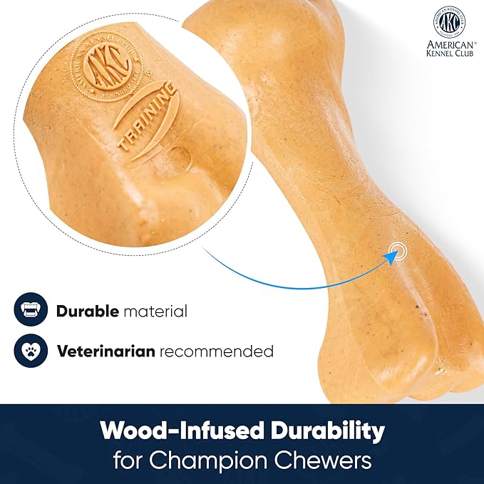American Kennel Club Training Dog Chew Toy, Thick Bone Dog Toy, Durable Dog Toy for Moderate Chewers, Beef Scented for Long-Lasting Engagement, Supports Dental Health