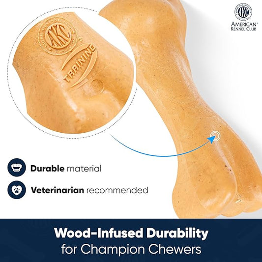 American Kennel Club Training Dog Chew Toy, Thick Bone Dog Toy, Durable Dog Toy for Moderate Chewers, Beef Scented for Long-Lasting Engagement, Supports Dental Health