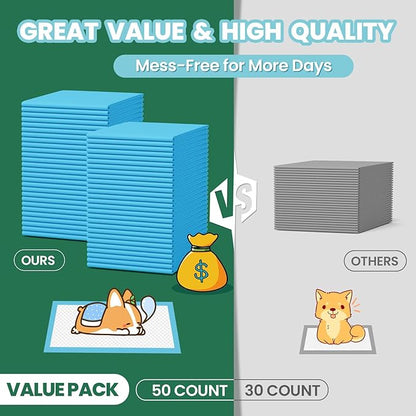IMMCUTE Great Value Puppy Pads 30"x36", 50 Pack Pee Pads for Dogs XXL, Thicken Dog Pee Pads Extra Large for Potty Training, Disposable Leak-Proof & Absorbent Doggie Pads