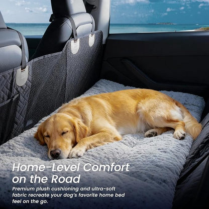 3.5" Thick Deluxe Plush Dog Bed Mat for Car, Comfy Dog Seat Cover, Pet Bed & Seat Cover Protector, Washable & Anti-Slip Travel Pet Mat, Fit for Backseat Extenders of Cars Trucks SUVs, 54" x 25”