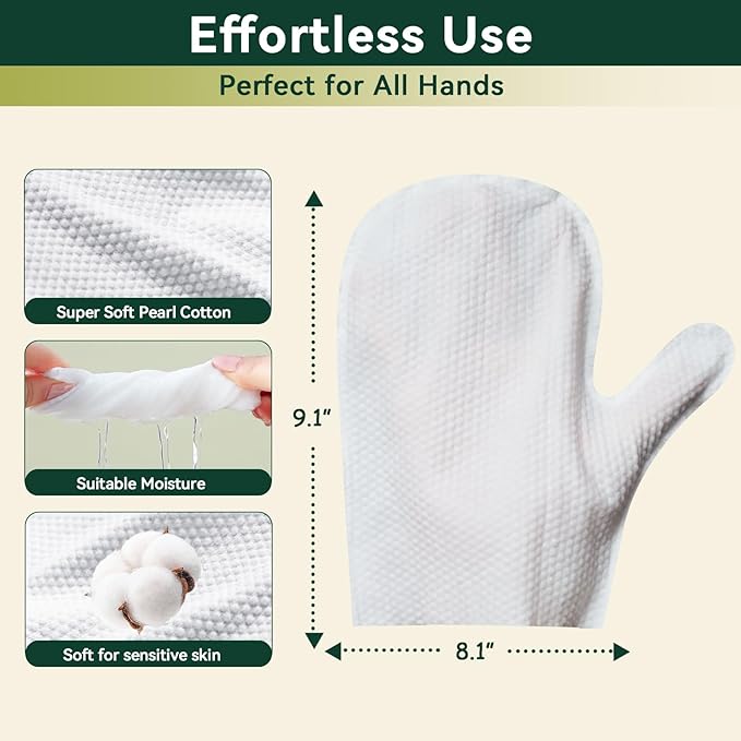 Pet Glove Wipes for Dogs & Cats, Hypoallergenic No Rinse Cleaning Grooming Gloves, Extra Thick Coconut Oil Infused Fur Nourishing & Deodorizing Wipes, 20PCS