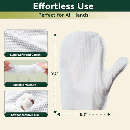 Pet Glove Wipes for Dogs & Cats, Hypoallergenic No Rinse Cleaning Grooming Gloves, Extra Thick Coconut Oil Infused Fur Nourishing & Deodorizing Wipes, 20PCS
